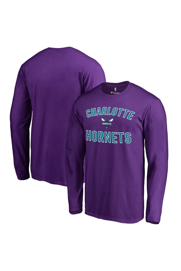 Men's Purple Charlotte Hornets Victory Arch Long Sleeve T-Shirt