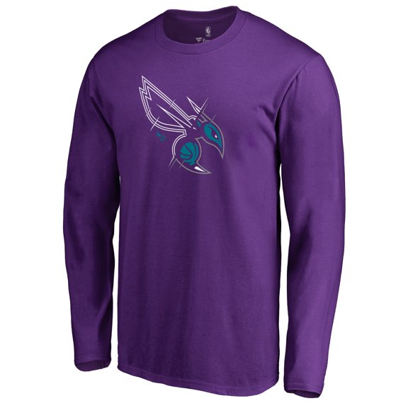 Men's Purple Charlotte Hornets X-Ray Long Sleeve T-Shirt