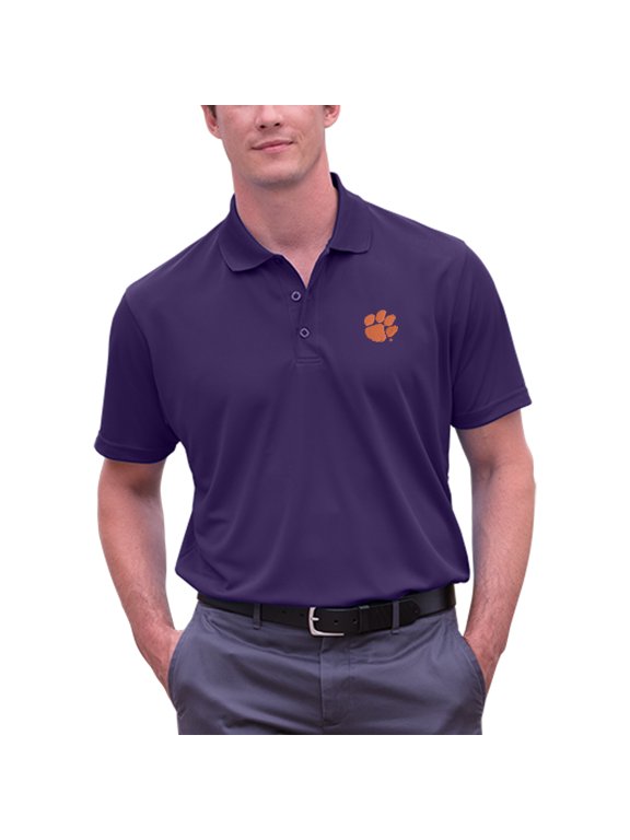 Men's Purple Clemson Tigers Big & Tall Vansport Omega Tech Polo