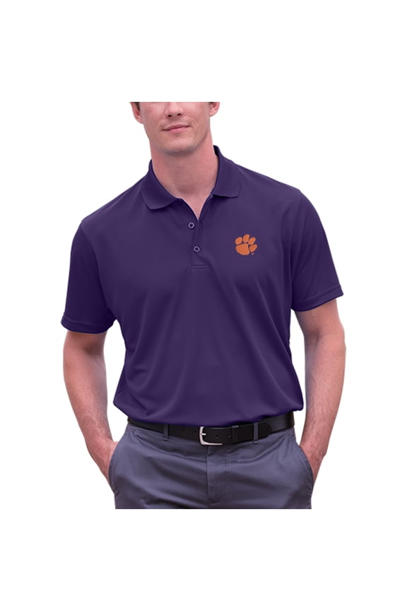Men's Purple Clemson Tigers Big & Tall Vansport Omega Tech Polo