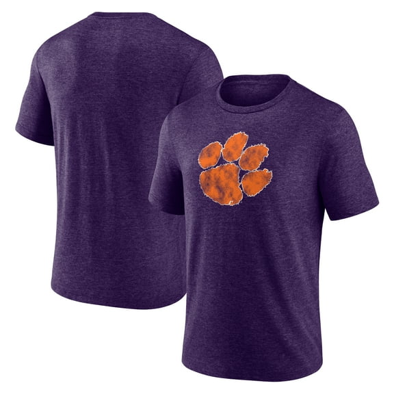 Men's Purple Clemson Tigers Classic Primary Tri-Blend T-Shirt