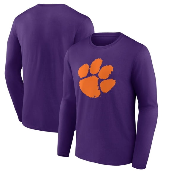 Men's Purple Clemson Tigers Logo Long Sleeve T-Shirt