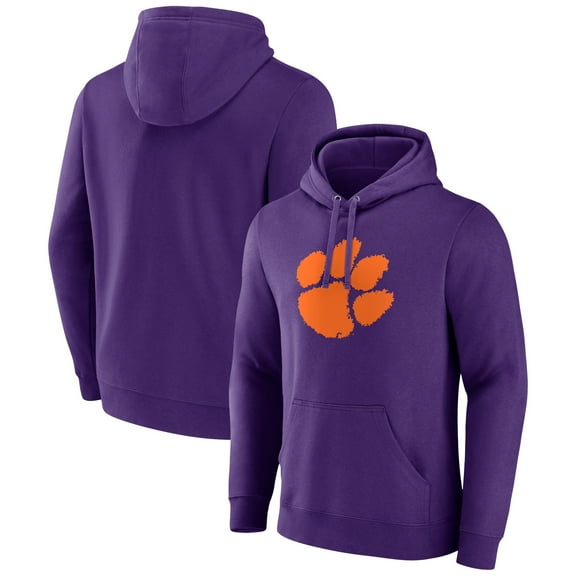 Men's Purple Clemson Tigers Logo Pullover Hoodie