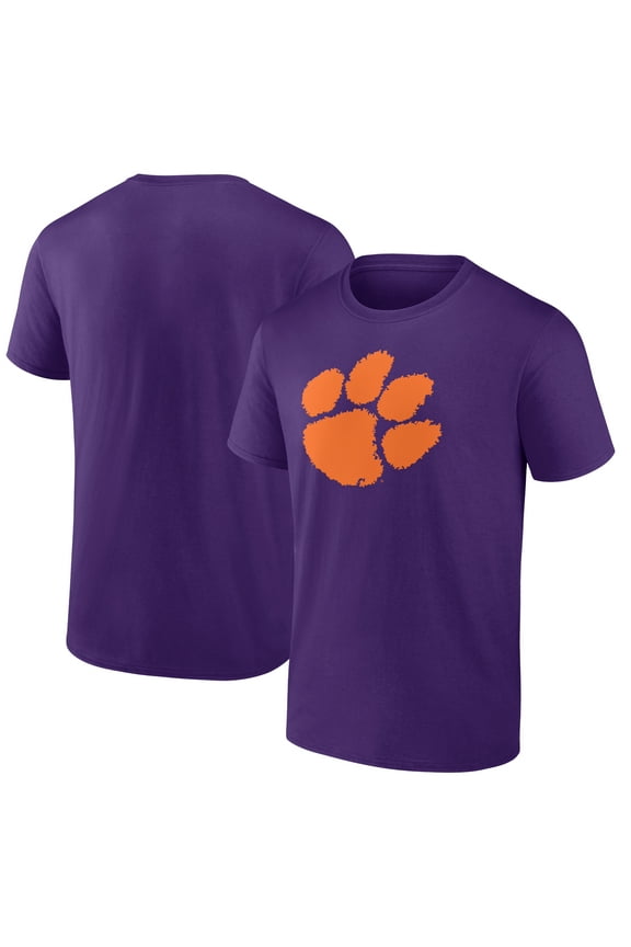 Men's Purple Clemson Tigers Primary Team Logo T-Shirt