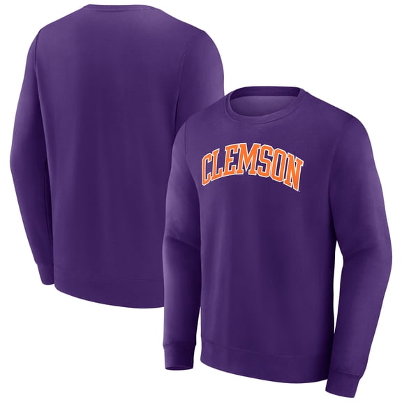 Men's Purple Clemson Tigers Short Name Fleece Pullover Sweatshirt