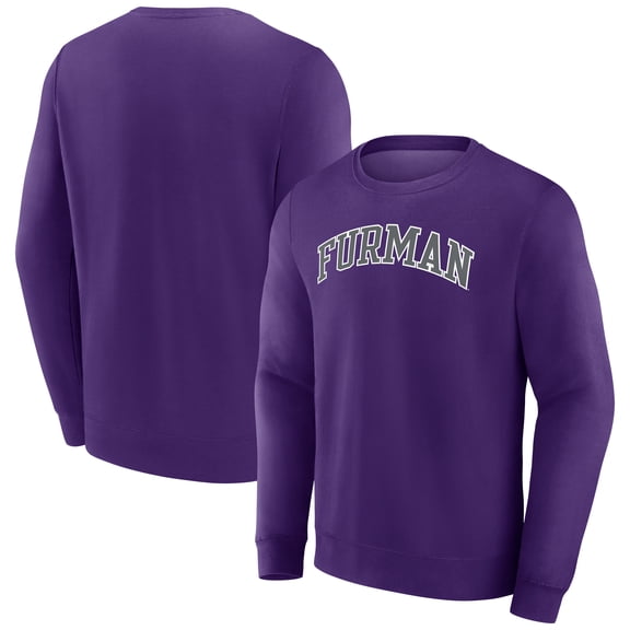 Men's Purple Furman Paladins Short Name Fleece Pullover Sweatshirt