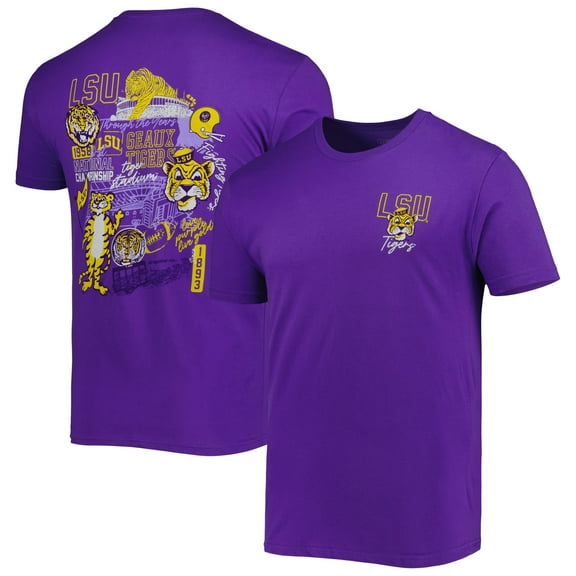 Men's Purple LSU Tigers Vintage Through the Years 2-Hit T-Shirt