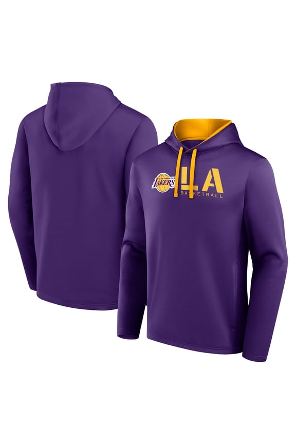 Men's Logo Athletic Purple Los Angeles Lakers Head Start Pullover Hoodie