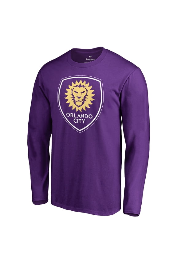 Men's Purple Orlando City SC Primary Logo Long Sleeve T-Shirt