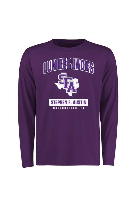 Men's Purple Stephen F Austin Lumberjacks Campus Icon Long Sleeve T-Shirt