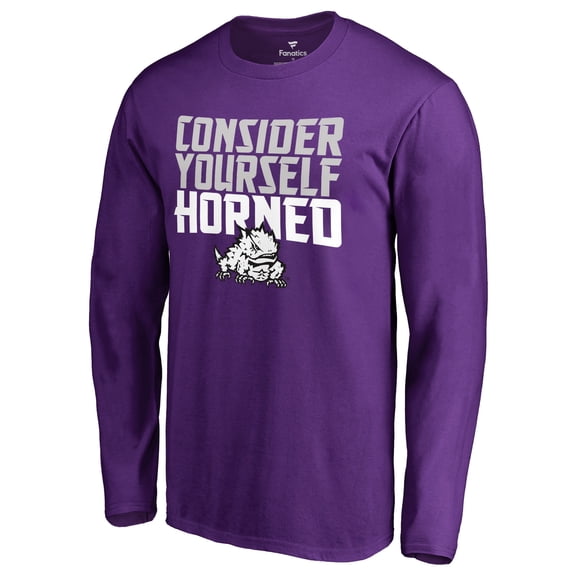 Men's Purple TCU Horned Frogs Hometown Collection Consider Yourself Horned Long Sleeve T-Shirt