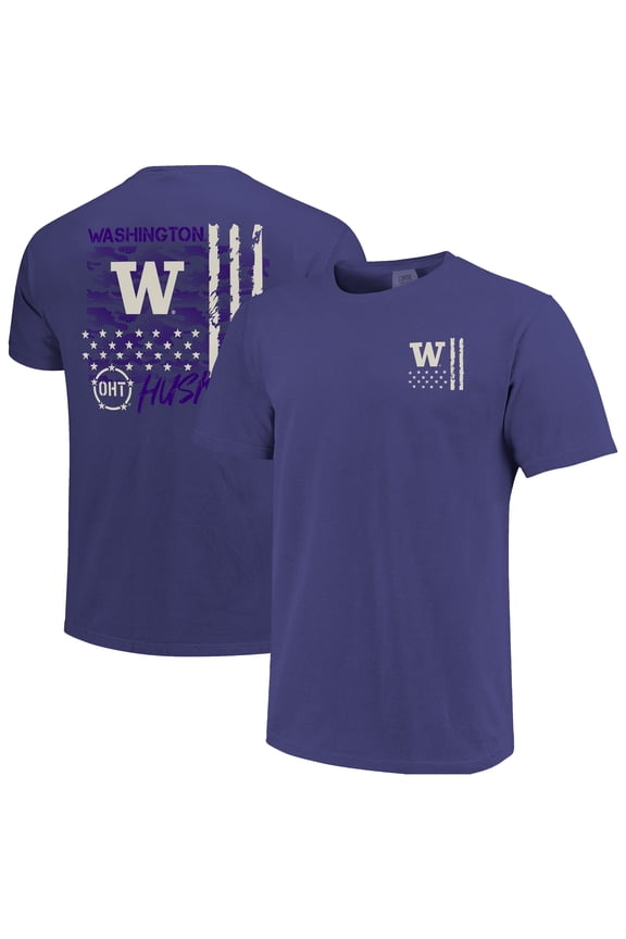 Men's  Purple Washington Huskies Comfort Colors OHT Camo Overlay T-Shirt