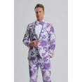 thumbnail image 1 of Men's Purple, White & Silver Floral Paisley Prom Tuxedo, 1 of 1