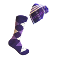 thumbnail image 1 of Men's Purple with Cream and Violet Color Groomsman Christmas Holiday Party Event Businessman Officers Giftable Necktie With Socks Gift Set, 1 of 1