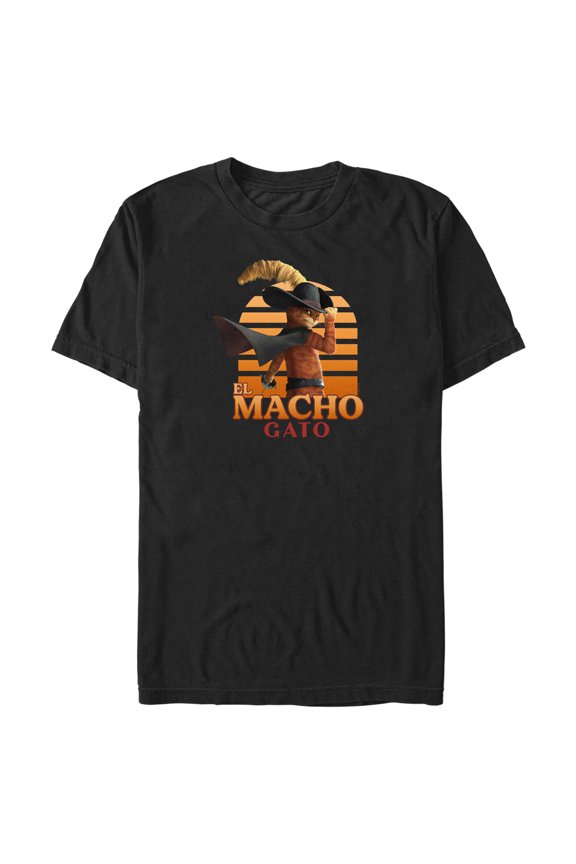 Men's Puss in Boots: The Last Wish El Macho Gato  Graphic Tee Black Large