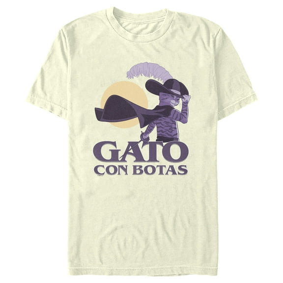 Men's Puss in Boots: The Last Wish Gato Con Botas Graphic Tee Beige 2X Large