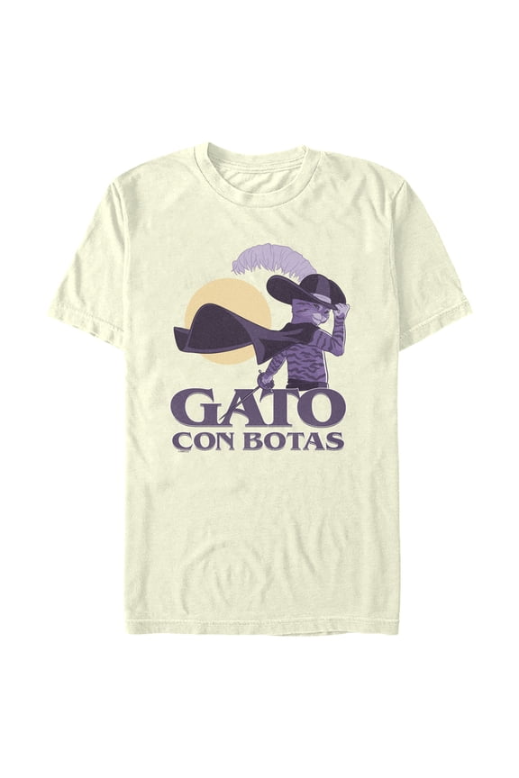 Men's Puss in Boots: The Last Wish Gato Con Botas  Graphic Tee Beige Large