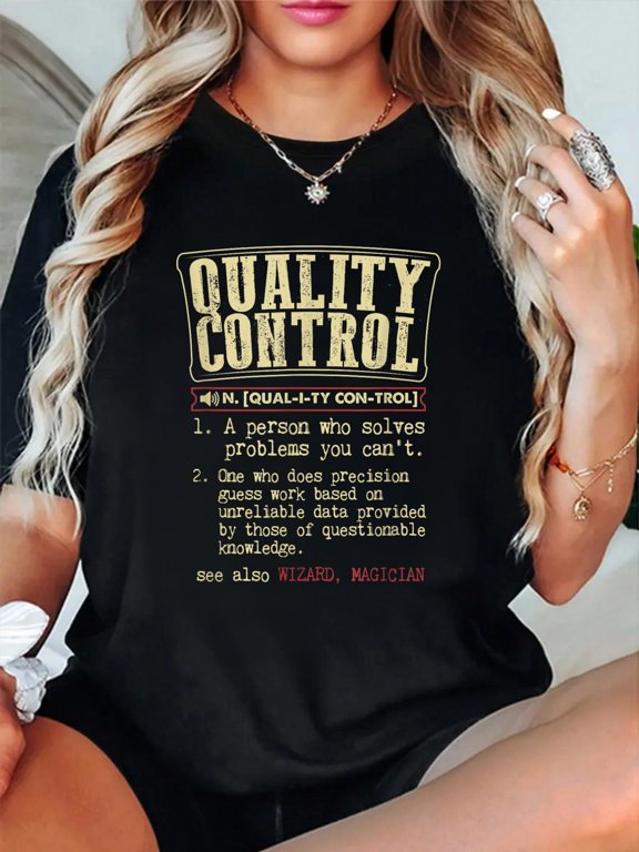 Men's Quality Control Funny Definition T-Shirt XL Navy
