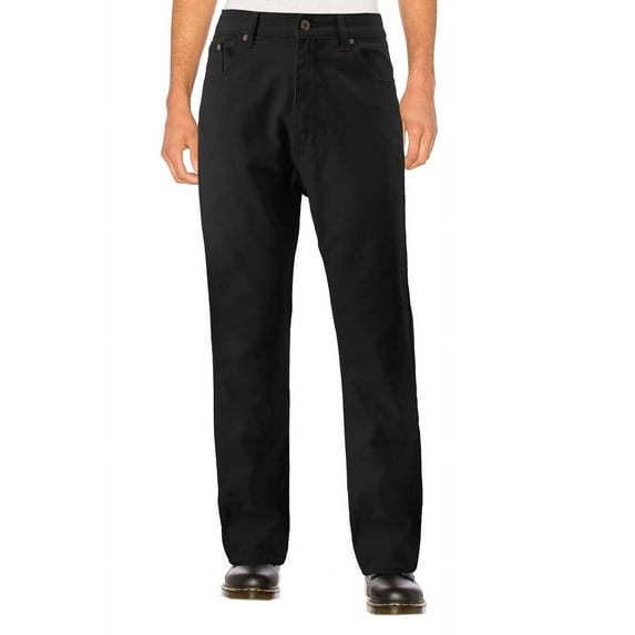 Men's Quality Cotton Denim Comfort Fit Casual Straight Leg Work Jean Pants (Black, 42W x 32L)