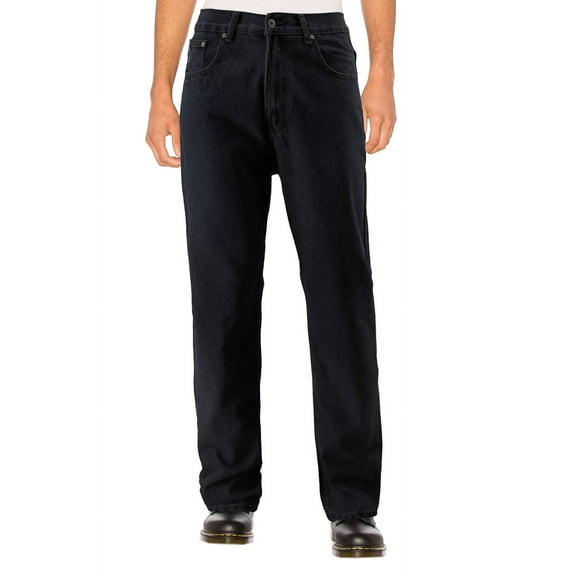 Men's Quality Cotton Denim Comfort Fit Casual Straight Leg Work Jean Pants (Denim Black, 30W x 30L)