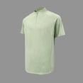 thumbnail image 1 of Men's Quarter Zip Athletic T-Shirt, Lightweight Breathable Short Sleeve Mock Neck Stretch Running Performance Tee Tops Green XXL, 1 of 7