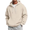 thumbnail image 1 of Men's Quarter Zip Hoodie Oversized Lightweight Drawstring Pullover Hooded Sweatshirt with Kangaroo Pocket for Fall Winter, 1 of 7