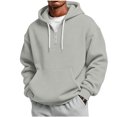 thumbnail image 1 of Men's Quarter Zip Hoodie Oversized Lightweight Drawstring Pullover Hooded Sweatshirt with Kangaroo Pocket for Fall Winter, 1 of 7