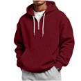 thumbnail image 1 of Men's Quarter Zip Hoodie Oversized Lightweight Drawstring Pullover Hooded Sweatshirt with Kangaroo Pocket for Fall Winter, 1 of 7