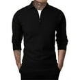 thumbnail image 1 of Men's Quarter Zip Knit Sweater Neck Casual Pullover Ribbed Edge Comfortable Stylish Warm Winter Top Mens Casual Crew Neck Basic Tees, 1 of 5