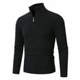 thumbnail image 1 of Men's Quarter Zip Knit Sweater Slim Fit Long Sleeve Mock Neck Pullover Top, 1 of 9
