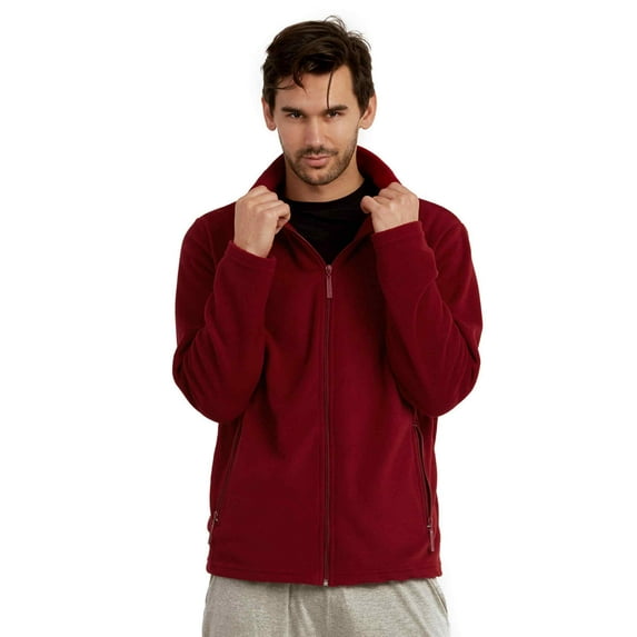 Men's Quarter Zip Polar Fleece Pullover Sweatshirt, Burgundy 2XL, 1 Count, 1 Pack