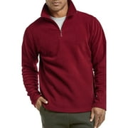 Men's Quarter Zip Polar Fleece Pullover Sweatshirt, Burgundy XL, 1 Count, 1 Pack