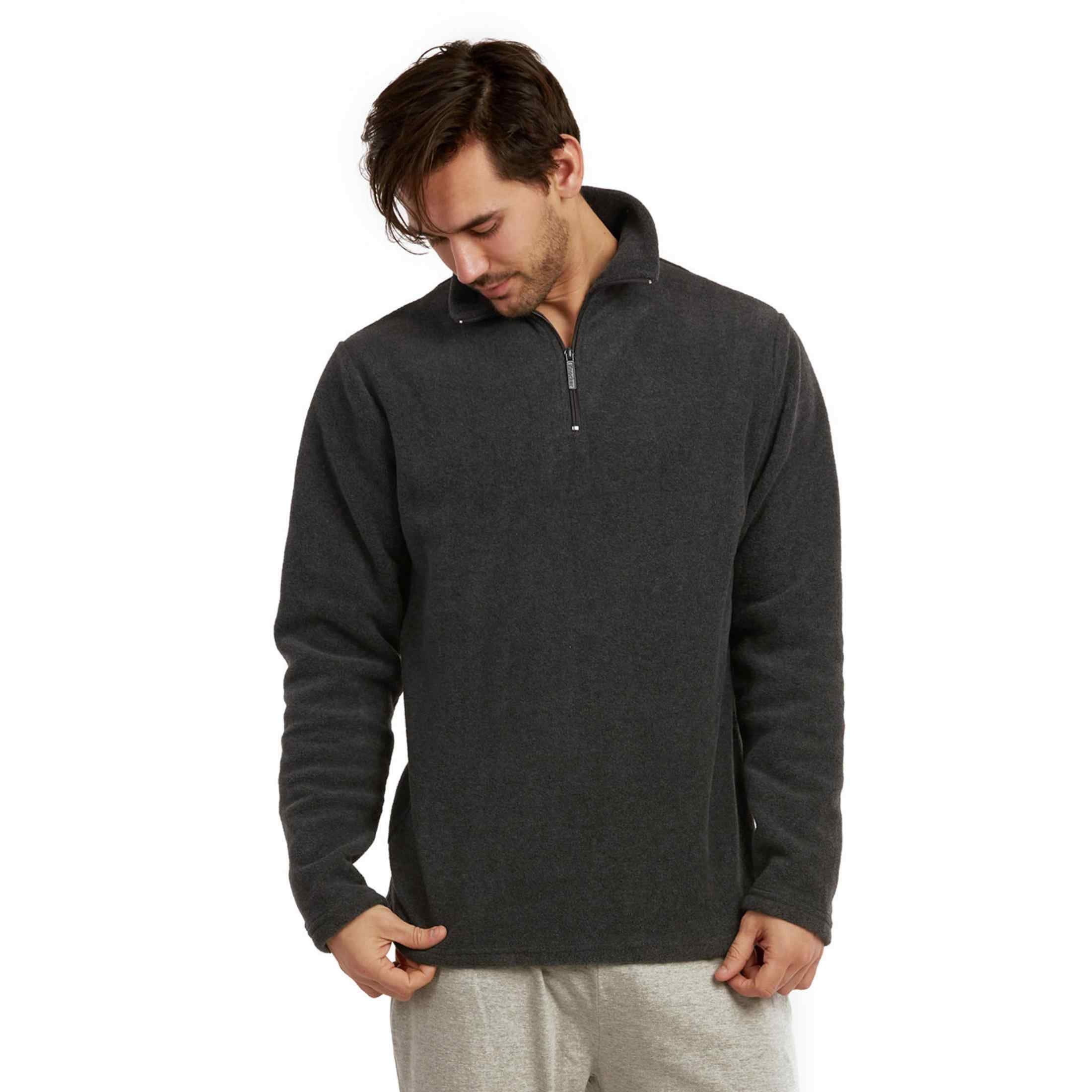 Walmart Men's 3XL Quarter Zip Polar Fleece Pullover, Charcoal Gray, 100 ...