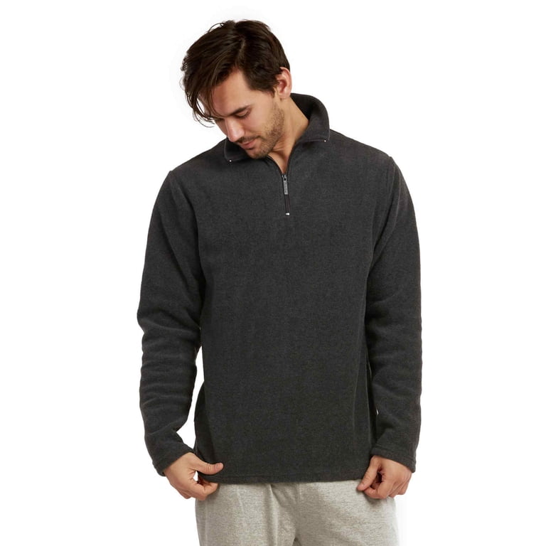 メンズウェア CLUBHAUS Fleece 1/4 Pullover Gray/Black Men's Versatile Polar Fleece Quarter Zip Pullover Sweatshirt