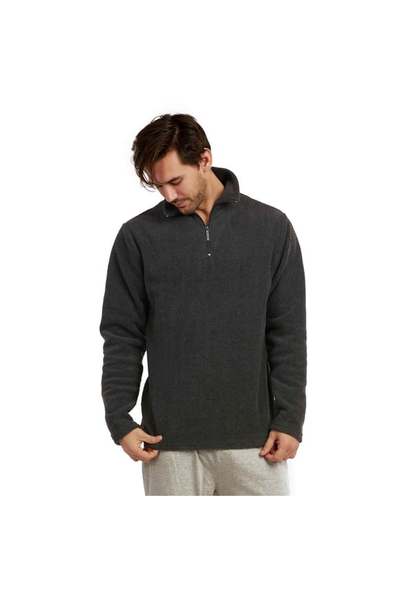 Men's Quarter Zip Polar Fleece Pullover Sweatshirt, Charcoal Gray S, 1 Count, 1 Pack
