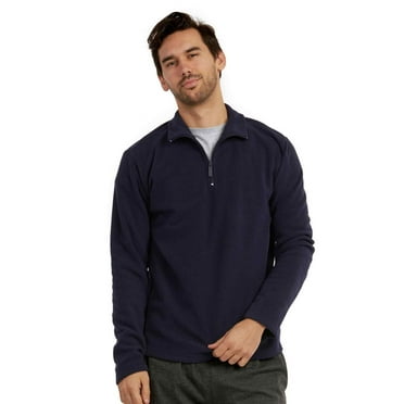 Men's Quarter Zip Polar Fleece Pullover Sweatshirt, Navy M, 1 Count, 1 Pack