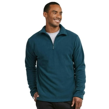 Men's Quarter Zip Polar Fleece Pullover Sweatshirt, Teal S, 1 Count, 1 Pack