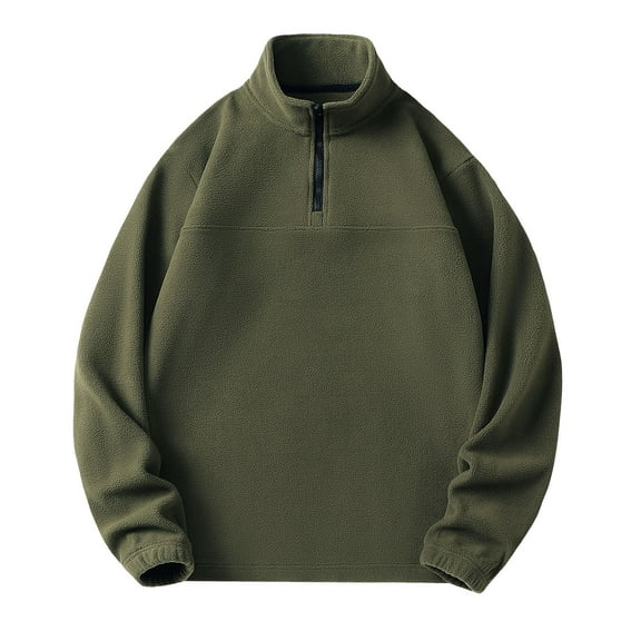 Men's Quarter Zip Polar Fleece Thermal Pullover Winter Warm Sweatshirt Lightweight Casual Activewear for Outdoor Daily Workout