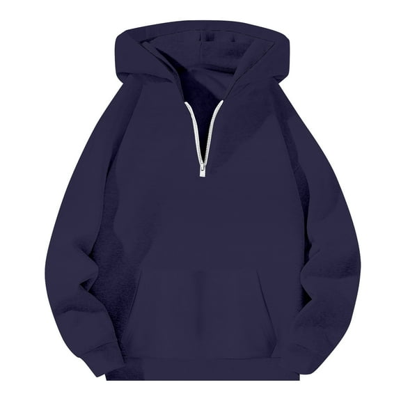 Men's Quarter Zip Pullover Hoodie Casual Loose Fit Soft Fabric Comfortable Winter Fall Sweatshirt with Pocket Oversized Pullover Long Sleeve Crewneck Casual Tops