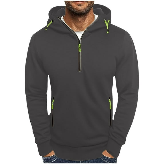 Men's Quarter Zip Pullover Hoodie Lightweight Comfortable With Multiple Pockets For Outdoor Sports And Everyday Wear Men's Fuzzy Sherpa Hoodie Heavyweight Fleece Jacket Zip Up Hooded Coat