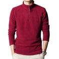 thumbnail image 1 of Men's Quarter Zip Pullover Long Sleeve Mock Neck Casual Fleece Sweater Top, 1 of 5