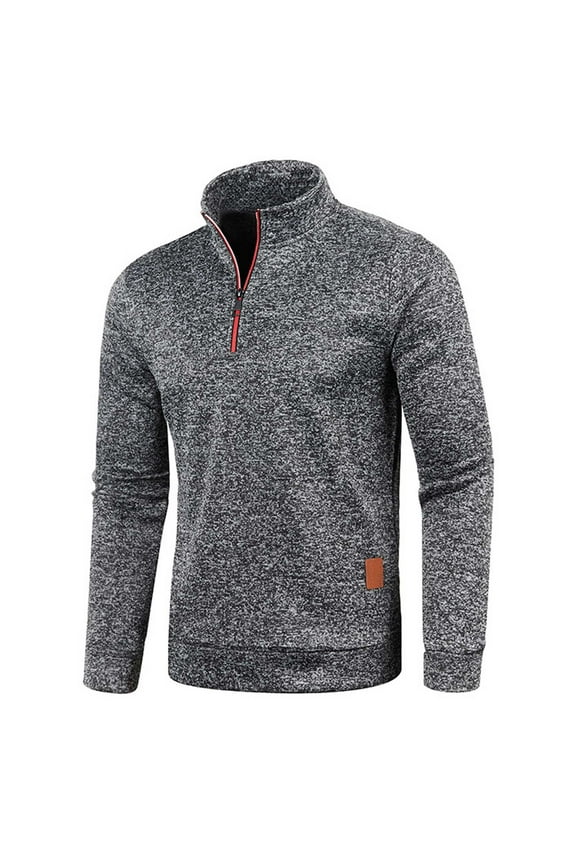 Men's Quarter Zip Pullover Premium Fleece Lined Long Sleeve Golf Shirts Sweatshirts Sweater Mock Neck Polo Sweaters