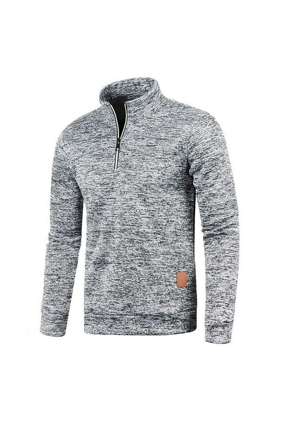 Men's Quarter Zip Pullover Premium Fleece Lined Long Sleeve Golf Shirts Sweatshirts Sweater Mock Neck Polo Sweaters