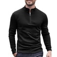 thumbnail image 1 of Men's Quarter Zip Pullover Quilted Pullover Casual Solid Color Long Sleeve Mock Neck Sweatshirt Polo, 1 of 4
