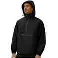 thumbnail image 1 of Men's Quarter Zip Pullover Rain Jacket - Waterproof Lightweight Packable Hooded Windbreaker with Multi-Pockets & Tightness Adjustments (Outdoor Hiking/Running), 1 of 9