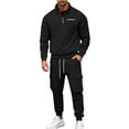 thumbnail image 1 of Men’s Quarter Zip Pullover Sweatshirt and Cargo Jogger Pants Two Piece Set Casual Long Sleeve Tracksuit, 1 of 5