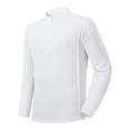 thumbnail image 1 of Men's Quarter Zip Shirts Top Long Sleeve Mock Collar Elastic Exercise Breathable Shirt Tops for Jogging (XL, White), 1 of 3