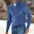 thumbnail image 1 of Men's Quarter Zip Sweater Casual Neck Pullover Ribbed Knit Sweater, 1 of 7