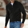 thumbnail image 1 of Men's Quarter Zip Sweater Casual Neck Pullover Ribbed Knit Sweater, 1 of 6