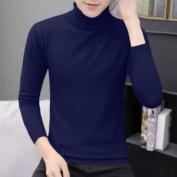 Men's Quarter Zip Sweater Half Turtleneck Style Knit Casual Winter Long Sleeve